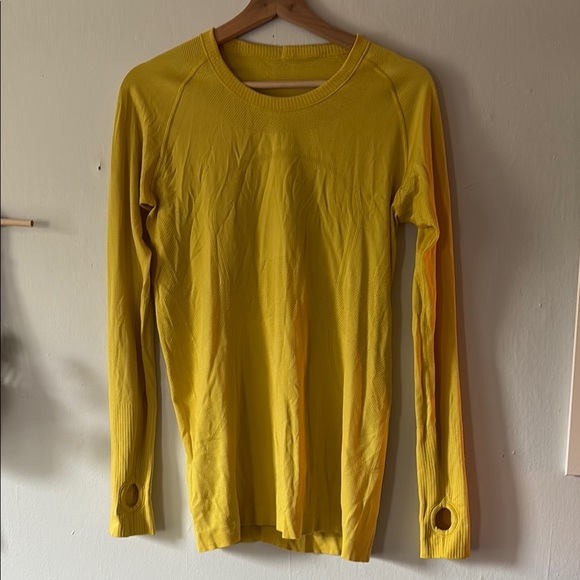 lululemon athletica Tops - lululemon athletica Long Sleeve Tee in Bright Yellow